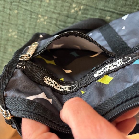 Lesportsac Gray and Blue Patterned Messenger Bag - Picture 8 of 9